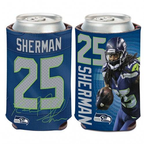 Seattle Seahawks Richard Sherman 2-Sided Bottle or Can Cooler (12 oz) - 757 Sports Collectibles