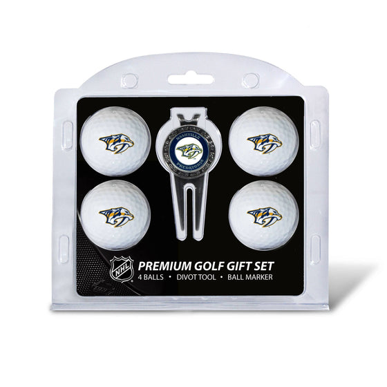 Nashville Predators 4 Golf Ball And Divot Tool Set - 757 Sports Collectibles