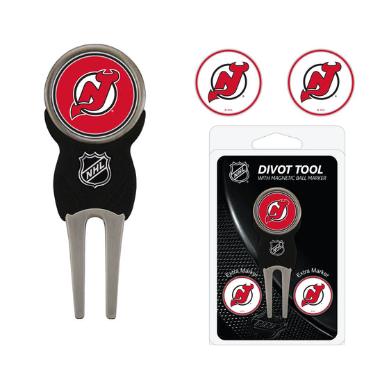 New Jersey Devils Divot Tool Pack With 3 Golf Ball Markers - 757 Sports Collectibles