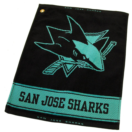 San Jose Sharks Jacquard Woven Golf Towel - 757 Sports Collectibles