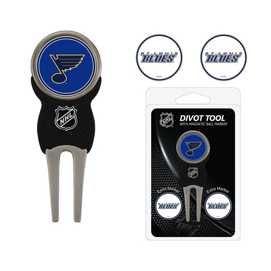 St Louis Blues Divot Tool Pack With 3 Golf Ball Markers - 757 Sports Collectibles