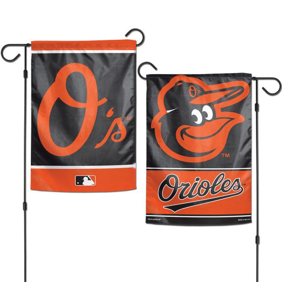 BALTIMORE ORIOLES GARDEN FLAGS 2 SIDED 12.5" X 18" - 757 Sports Collectibles