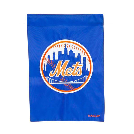 New York Mets 12.5"x18" 2 Sided Embroidered Applique Garden Flag (Waterproof) - 757 Sports Collectibles