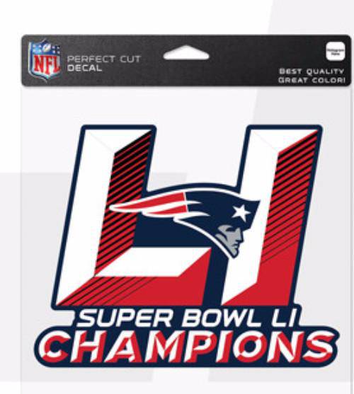 New England Patriots Super Bowl LI 51 Perfect Cut 8x8 Diecut Decal - 757 Sports Collectibles