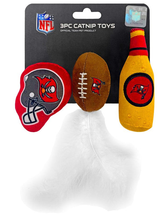 Tampa Bay Buccaneers 3 pc Cat Nip Toy Set Pets First