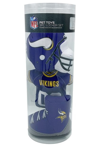 Minnesota Vikings 3 pc Locker Room Set Pets First