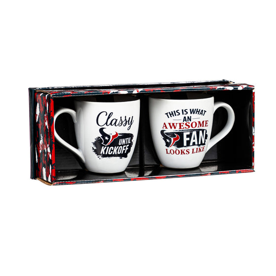 Houston Texans Coffee Mug 17oz Ceramic 2 Piece Set with Gift Box - 757 Sports Collectibles
