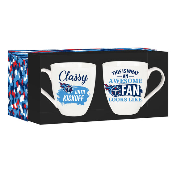 Tennessee Titans Coffee Mug 17oz Ceramic 2 Piece Set with Gift Box - 757 Sports Collectibles