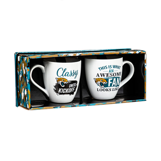 Jacksonville Jaguars Coffee Mug 17oz Ceramic 2 Piece Set with Gift Box - 757 Sports Collectibles