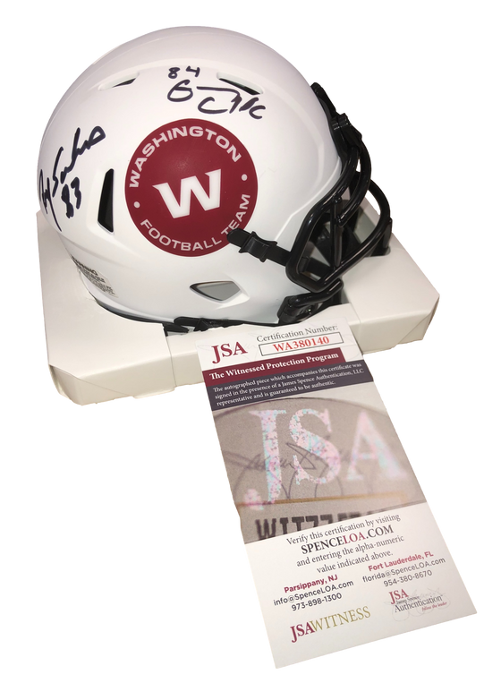 Washington Commanders Ricky Sanders Gary Clark Signed Auto Lunar Mini Helmet - JSA W COA - 757 Sports Collectibles