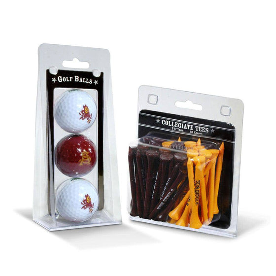 Arizona State Sun Devils 3 Golf Balls And 50 Golf Tees - 757 Sports Collectibles