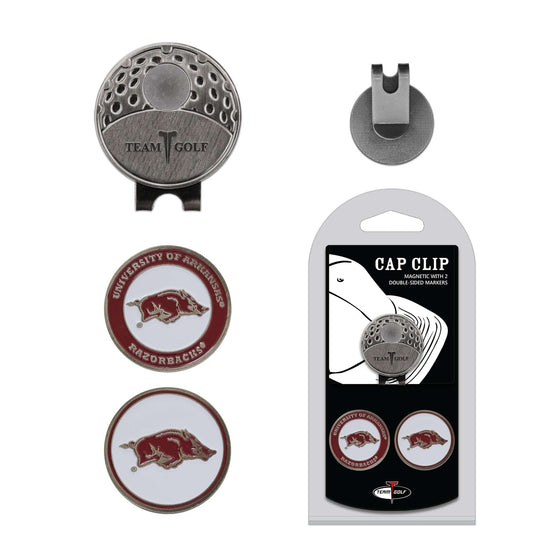 Arkansas Razorbacks Cap Clip With 2 Golf Ball Markers - 757 Sports Collectibles