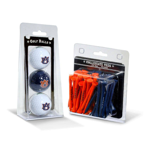 Auburn Tigers 3 Golf Balls And 50 Golf Tees - 757 Sports Collectibles