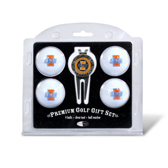 Illinois Fighting Illini 4 Golf Ball And Divot Tool Set - 757 Sports Collectibles