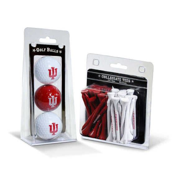 Indiana Hoosiers 3 Golf Balls And 50 Golf Tees - 757 Sports Collectibles