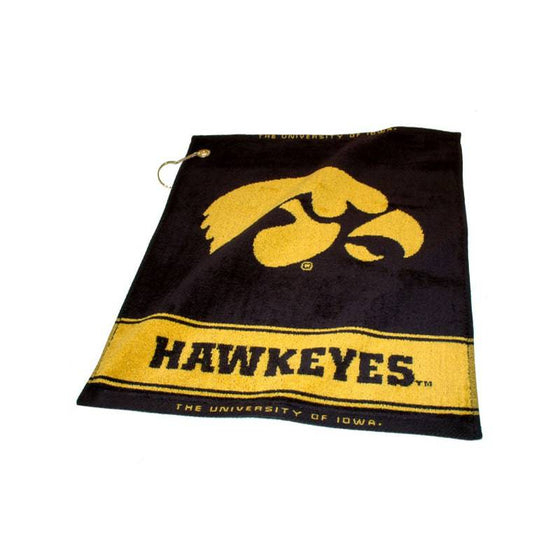 Iowa Hawkeyes Jacquard Woven Golf Towel - 757 Sports Collectibles