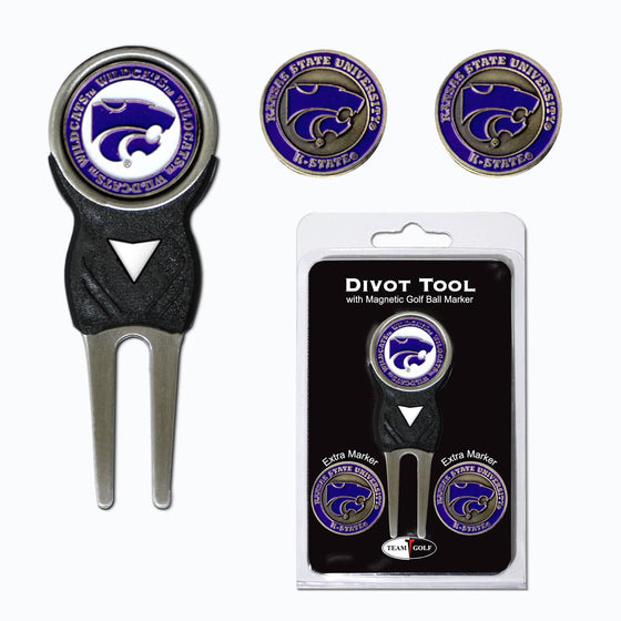 Kansas State Wildcats Divot Tool Pack With 3 Golf Ball Markers - 757 Sports Collectibles