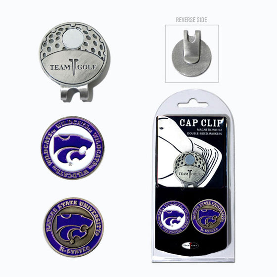 Kansas State Wildcats Cap Clip With 2 Golf Ball Markers - 757 Sports Collectibles