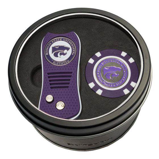 Kansas State Wildcats Tin Set - Switchfix, Golf Chip - 757 Sports Collectibles