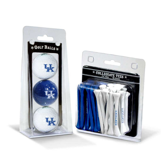 Kentucky Wildcats 3 Golf Balls And 50 Golf Tees - 757 Sports Collectibles