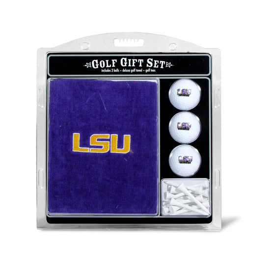 LSU Tigers Embroidered Golf Towel, 3 Golf Ball, And Golf Tee Set - 757 Sports Collectibles