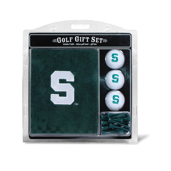 Michigan State Spartans Embroidered Golf Towel, 3 Golf Ball, And Golf Tee Set - 757 Sports Collectibles