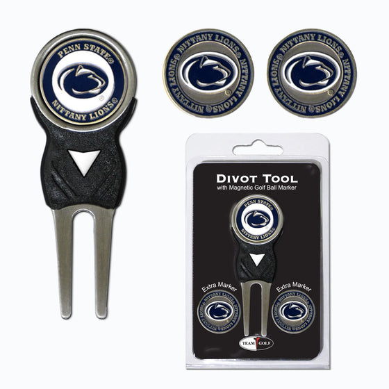 Penn State Nittany Lions Divot Tool Pack With 3 Golf Ball Markers - 757 Sports Collectibles