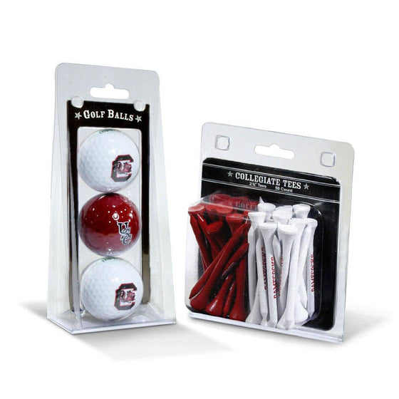 South Carolina Gamecocks 3 Golf Balls And 50 Golf Tees - 757 Sports Collectibles