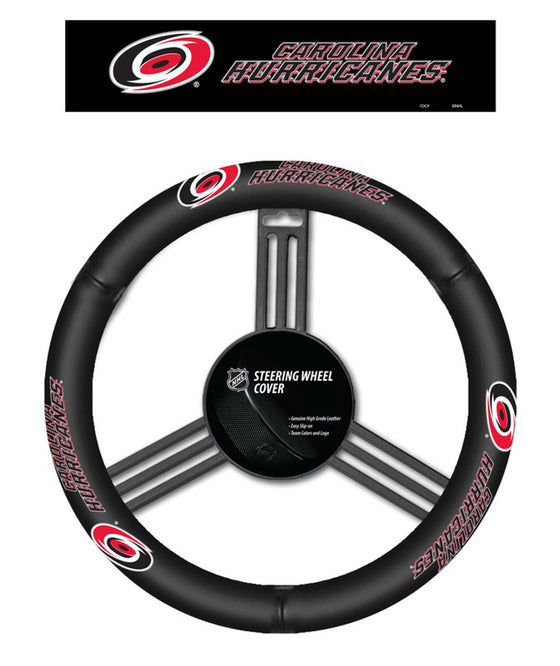 Carolina Hurricanes Steering Wheel Cover Leather CO