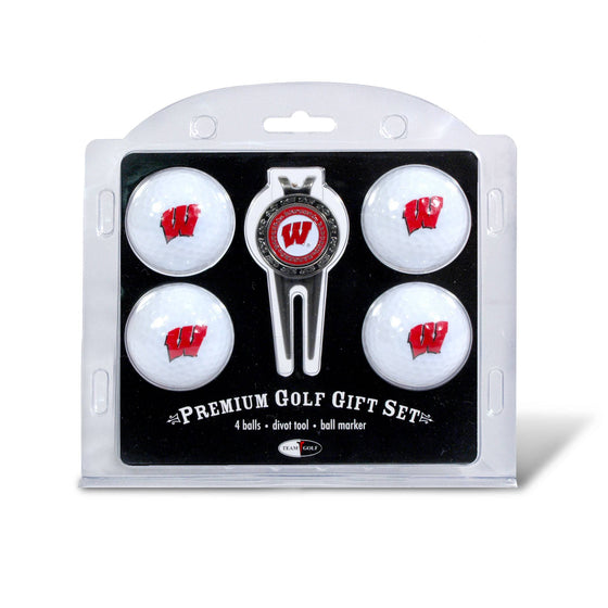 Wisconsin Badgers 4 Golf Ball And Divot Tool Set - 757 Sports Collectibles