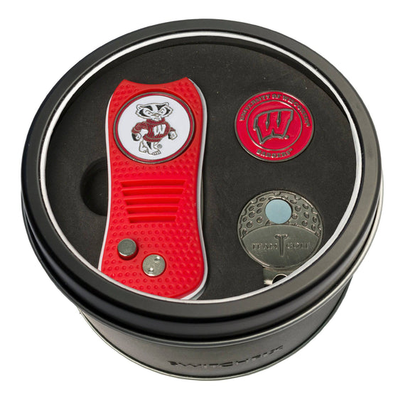 Wisconsin Badgers Tin Set - Switchfix, Cap Clip, Marker - 757 Sports Collectibles