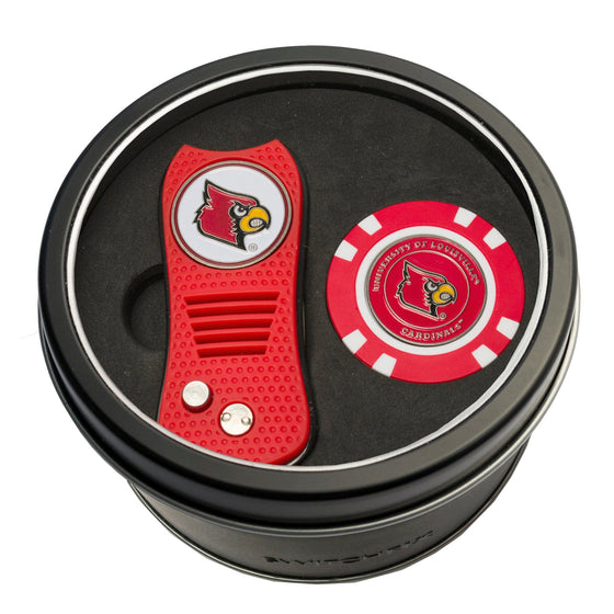 Louisville Cardinals Tin Set - Switchfix, Golf Chip - 757 Sports Collectibles