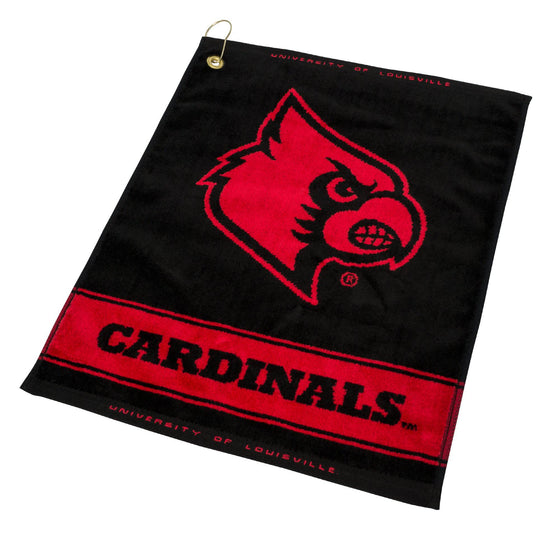 Louisville Cardinals Jacquard Woven Golf Towel - 757 Sports Collectibles