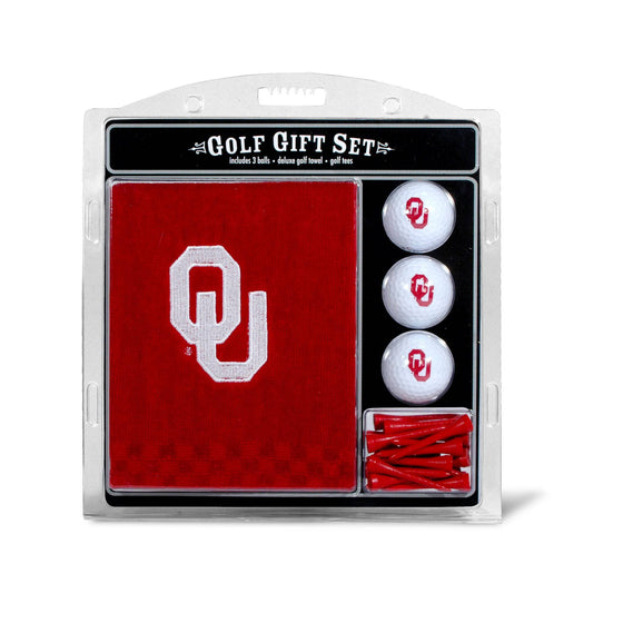Oklahoma Sooners Embroidered Golf Towel, 3 Golf Ball, And Golf Tee Set - 757 Sports Collectibles