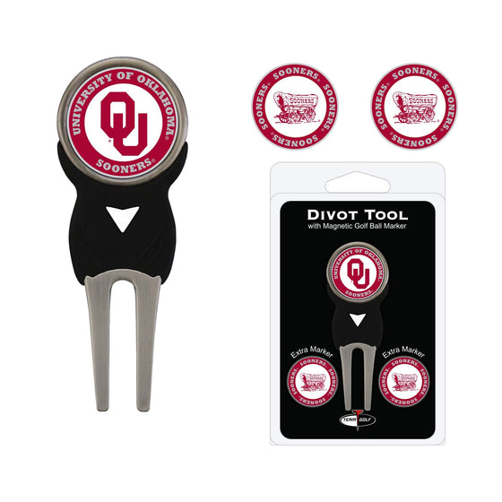 Oklahoma Sooners Divot Tool Pack With 3 Golf Ball Markers - 757 Sports Collectibles