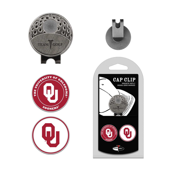 Oklahoma Sooners Cap Clip With 2 Golf Ball Markers - 757 Sports Collectibles