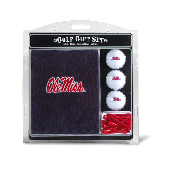 Ole Miss Rebels Embroidered Golf Towel, 3 Golf Ball, And Golf Tee Set - 757 Sports Collectibles