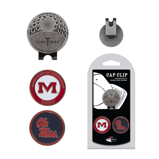 Ole Miss Rebels Cap Clip With 2 Golf Ball Markers - 757 Sports Collectibles