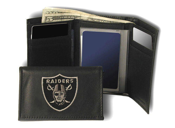Oakland Raiders Embroidered Leather Tri-Fold Wallet (CDG) - 757 Sports Collectibles