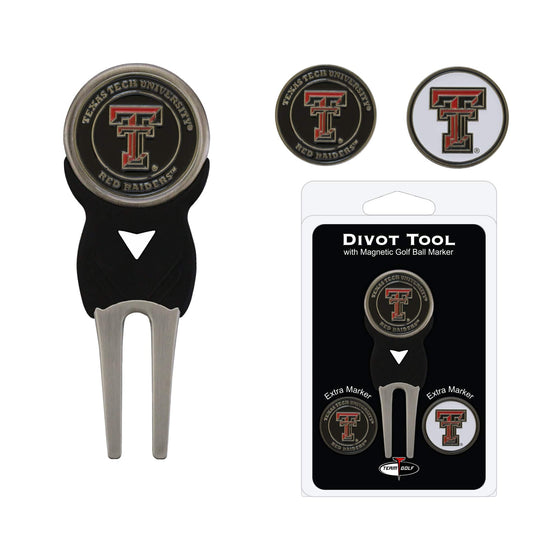 Texas Tech Red Raiders Divot Tool Pack With 3 Golf Ball Markers - 757 Sports Collectibles