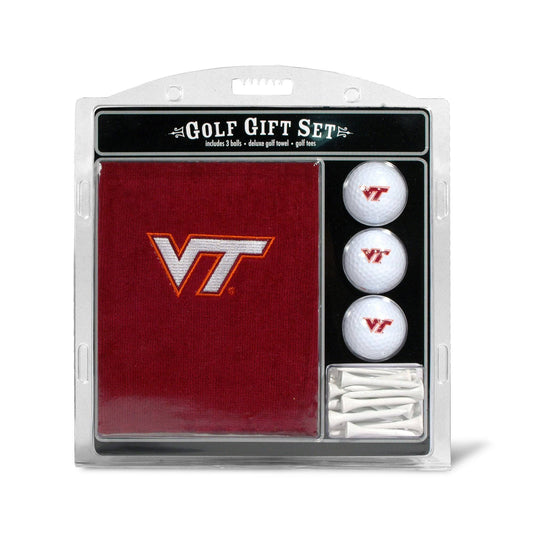 Virginia Tech Hokies Embroidered Golf Towel, 3 Golf Ball, And Golf Tee Set - 757 Sports Collectibles