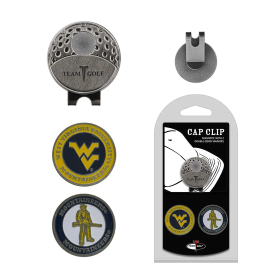 West Virginia Mountaineers Cap Clip With 2 Golf Ball Markers - 757 Sports Collectibles