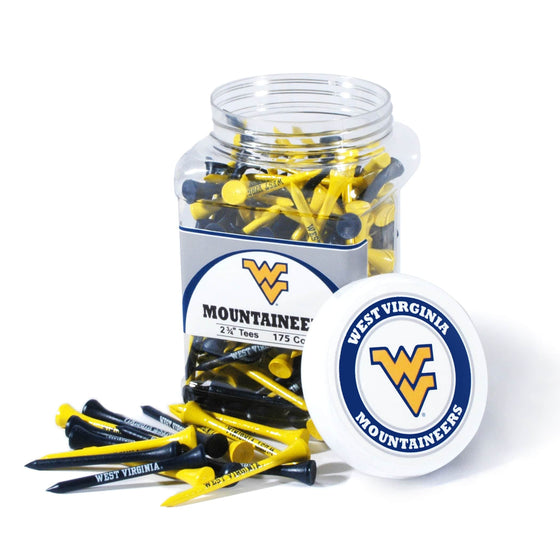 West Virginia Mountaineers Jar Of 175 Golf Tees - 757 Sports Collectibles