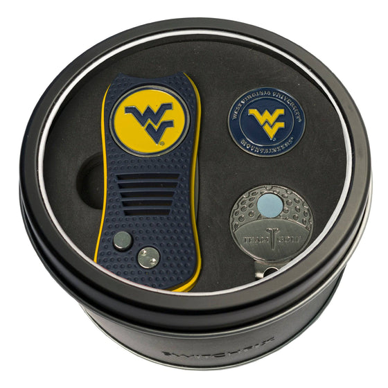 West Virginia Mountaineers Tin Set - Switchfix, Cap Clip, Marker - 757 Sports Collectibles