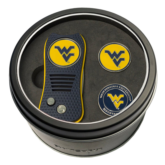 West Virginia Mountaineers Tin Set - Switchfix, 2 Markers - 757 Sports Collectibles