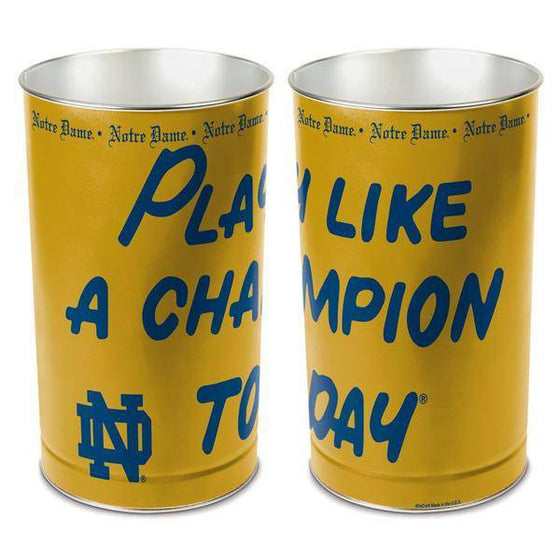 NCAA Notre Dame Fighting Irish Play Like a Champion Today 15" Waste Basket Garbage Can - 757 Sports Collectibles