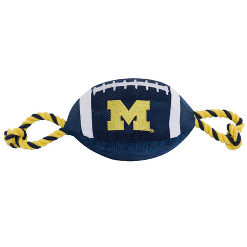 Michigan Wolverines Nylon Football Dog Toy Pets First