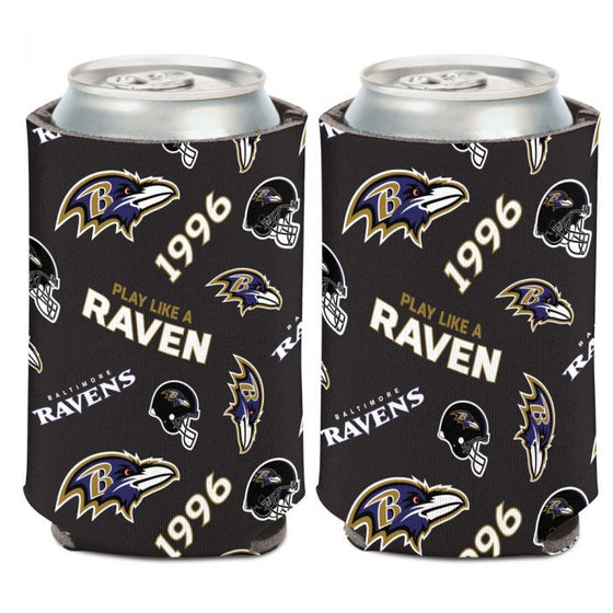 BALTIMORE RAVENS SCATTERPRINT CAN COOLER 12 OZ