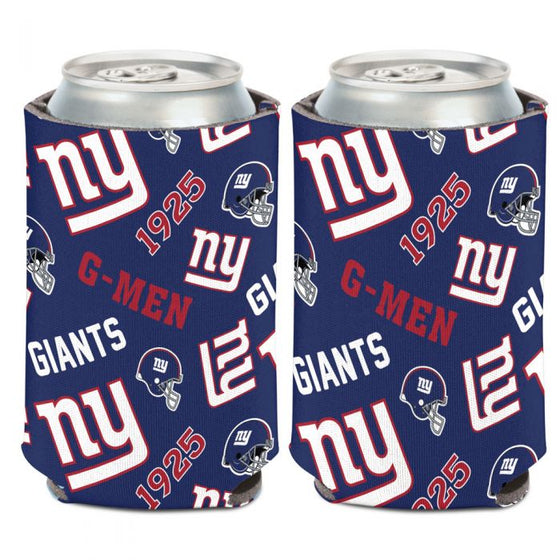 NEW YORK GIANTS SCATTERPRINT CAN COOLER 12 OZ.