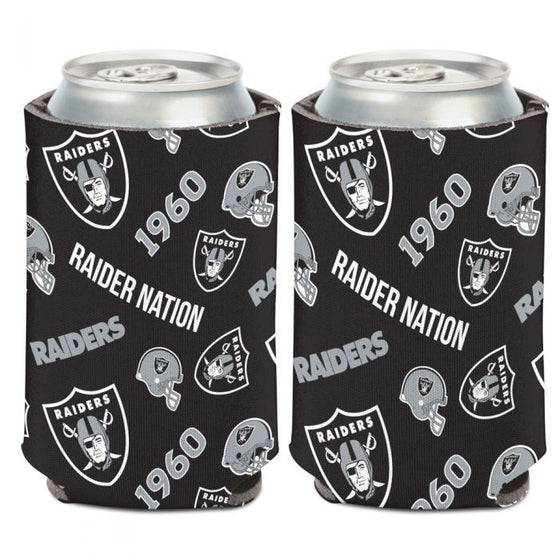 LAS VEGAS RAIDERS SCATTERPRINT CAN COOLER 12 OZ.